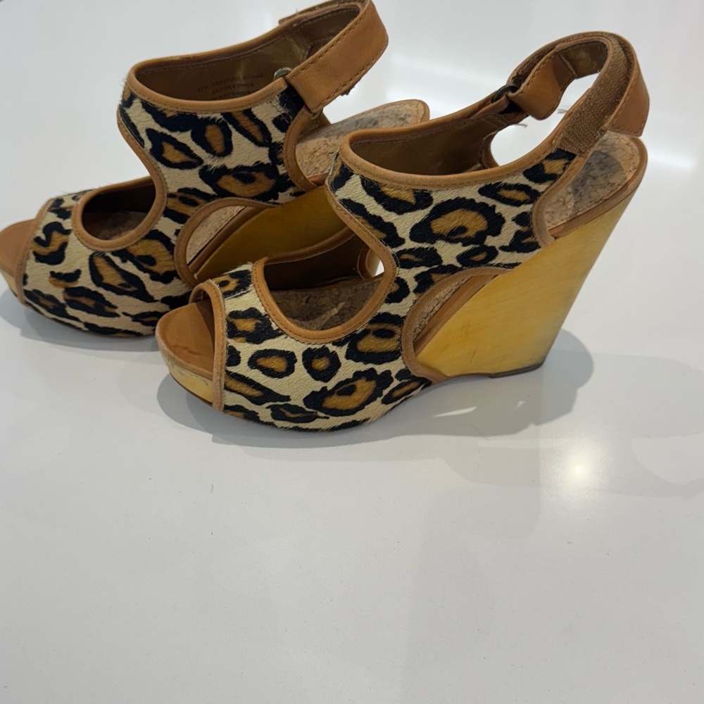 Sam Edelman Leopard Print Wedge Sandals